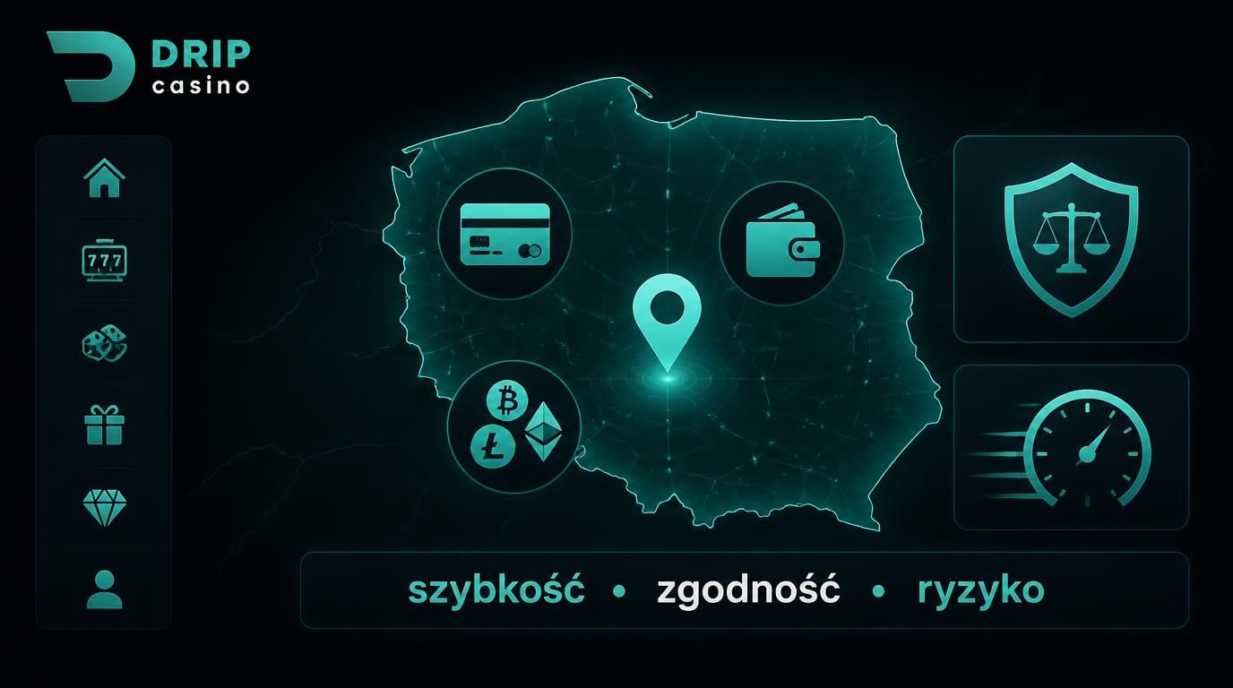 Interfejs Drip Casino pokazujący metody płatności z Polski