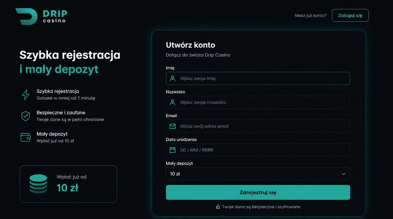 form rejestracji online z polskimi polami danych