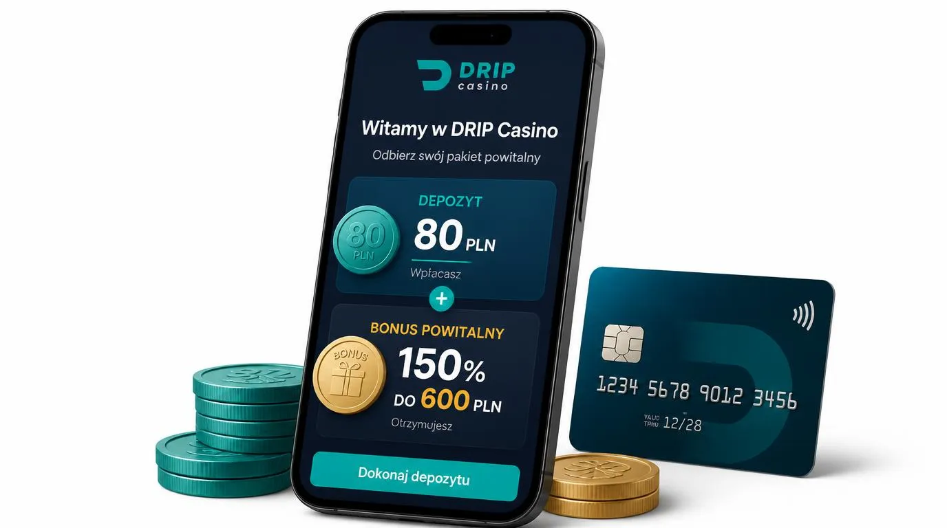 Ekran oferty powitalnej z wpłatą 80 PLN i bonusem 150% do 600 zł